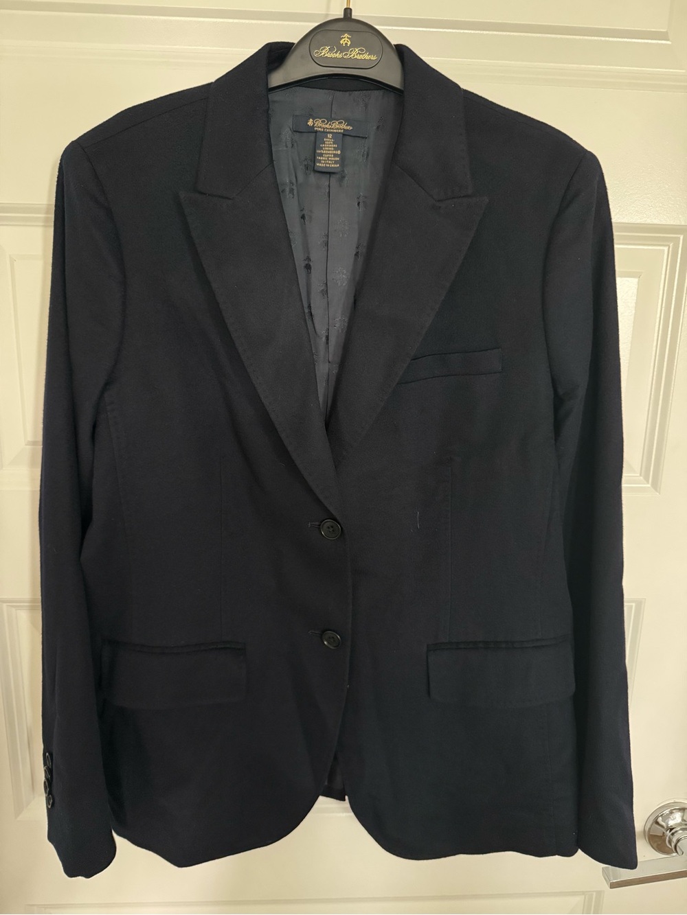 Navy Brook’s Brother’s 100% Cashmere Women’s Blazer. Sz 12 - Picture 2 of 9